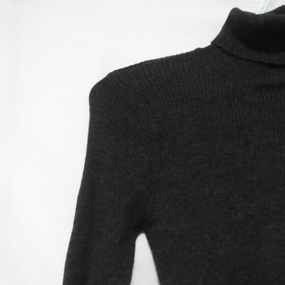 POLO SPORT - Sports Woman | medium | Charcoal Grey Ribbed Turtleneck Sweater - Picture 3 of 14